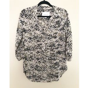 Amour Vert Spotted Silk Popover Top S